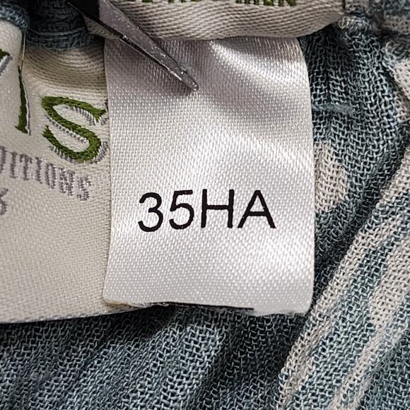 Orvis Skirt Womens M Blue White Gauze Rayon Maxi Pull On Drawstring Pockets Boho - Picture 6 of 9